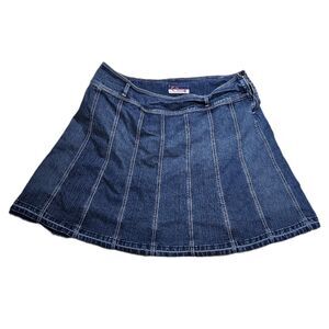 y2k mcbling gyaru pleated denim skirt plus size